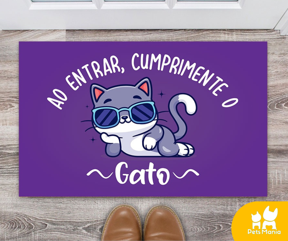 Tapete de porta meio redondo de gato personalizado nome de texto, bonito desenho  animado animal gatos tapetes de porta interna para entrada tapete de porta  frontal traseira tapete antiderrapante absorvente tapete de